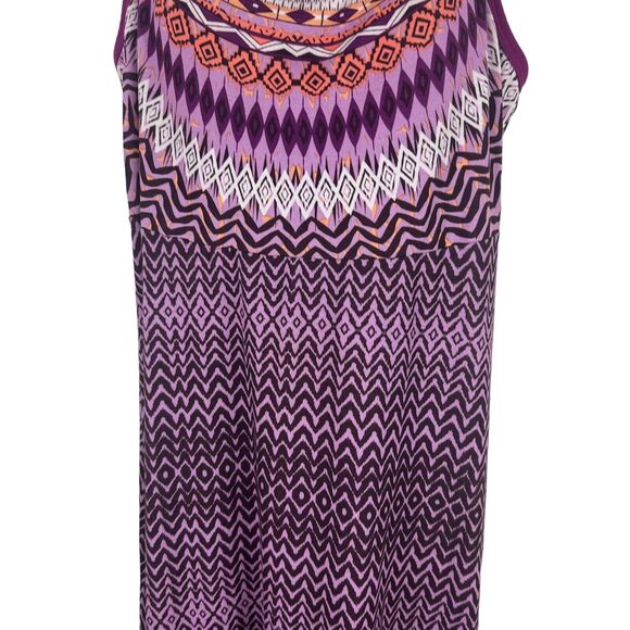 Prana Sol Cora Dress Size S Violet Chevron Print Yoga‎ Athleisure Comfort Beach - Picture 6 of 13